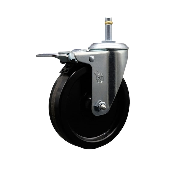5'' Phenolic Swivel 7/16'' Grip Ring Stem Caster with Total Lock Brake